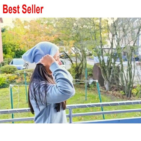 Soft Merino Wool Blend Beanie Slouch Cuffed Winter Hat Unisex main image 5
